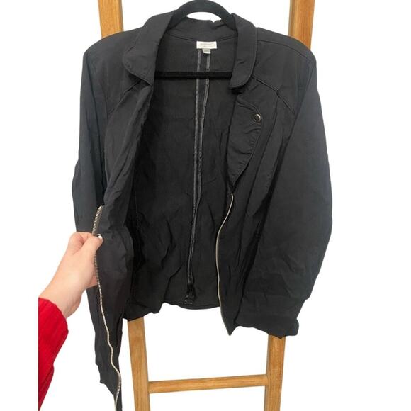 Avenue Full Zipper Utility Jacket Coat In Black And Silver Detail Size 3X - Picture 2 of 7